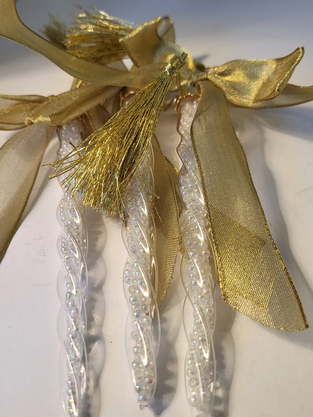 Lenox Jubilee Icicle Ornaments with Gold Ribbon Set/3 5